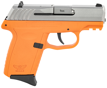 SCCY Industries CPX-2TTORG3 CPX-2 Gen3 9mm Luger Caliber with 3.10" Barrel, 10+1 Capacity, Orange Finish Picatinny Rail Frame, Serrated Stainless Steel Slide, Polymer Grip  &  No Manual Thumb Safety