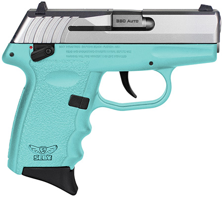 SCCY Industries CPX-4TTSB CPX-4  380 ACP 10+1 2.96" SCCY Blue Polymer Serrated SS Slide Finger Grooved SCCY Blue Polymer Grip