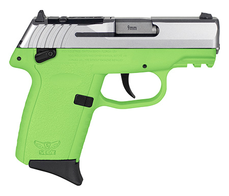 SCCY Industries CPX1TTLGRDRG3 CPX-1 Gen3 RDR 9mm Luger 10+1 3.10" Lime Green Polymer w/Picatinny Rail Serrated SS Slide Lime Green Polymer Grip