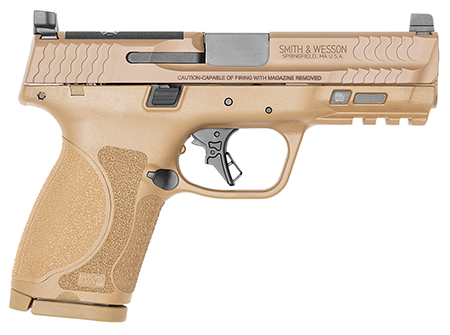 Smith  &  Wesson 13572 M & P M2.0  Compact 9mm Luger 15+1, 4" Stainless Steel Barrel  &  Optic Cut/Serrated Stainless Steel Slide, Flat Dark Earth Polymer Frame w/Picatinny Rail