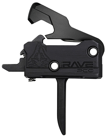 Rise Armament T017FPCCBLK Rave Pistol Caliber Carbine Single-Stage Flat Trigger with 3.50 lbs Draw Weight  &  Black Nitride Finish for AR-Platform