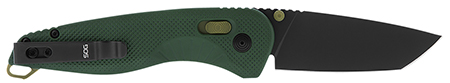 S.O.G SOG11411341 Aegis AT 3.13" Folding Tanto Plain Black TiNi Cryo D2 Steel Blade/Forest w/Moss Accents GRN Handle