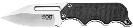 S.O.G SOG-NB1012-C Instinct  2.30" Fixed Clip Point Plain Satin Polished 5Cr15MoV SS Blade Black/Silver G10/SS Handle Includes Sheath