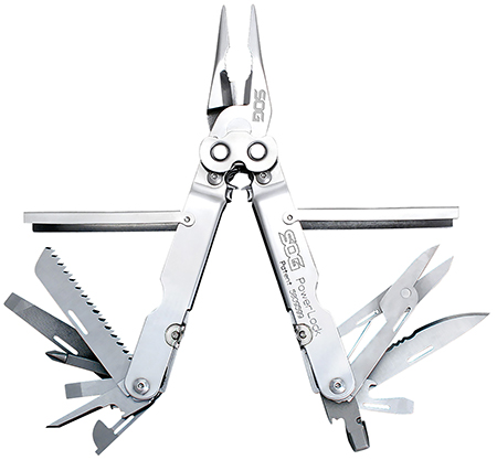 S.O.G SOG-S60N-CP PowerLock  Polished 420 Stainless Steel 7" Long Includes Sheath
