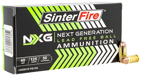 SinterFire Inc SF40125NXG Next Generation (NXG)  40S&W 125gr Lead Free Ball 50 Per Box/20 Case