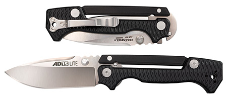 Cold Steel CS58SQL AD-15 Lite 3.50" Folding Plain Japanese AUS-10A SS Blade/ Black Textured Griv-Ex Handle