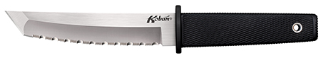 Cold Steel CS17TS Kobun  5.50" Fixed Tanto Serrated AUS-8A SS Blade/Black Checkered Kray-Ex Handle Includes Sheath