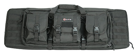 GPS Bags DRC36 Double Rifle Case 36" Black 600D Polyester w/ 2 Padded Pistol Sleeves MOLLE Webbing  &  Lockable Zippers