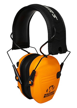 Walker's GWPRSEMBLZ Razor Slim Electronic Muff 23 dB Over the Head Blaze Orange/Black Polymer