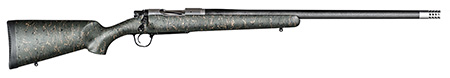 Christensen Arms 8010601500 Ridgeline  6.5 PRC 3+1 24" Carbon Fiber/Threaded Barrel, Natural Stainless, Green with Black/Tan Webbing Stock