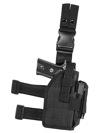 NcStar CVDLHOL2954B Drop Leg  Leg Black PVC Fabric Leg Fits Full Size Semi-Auto Fits Compact Semi-Auto Right Hand