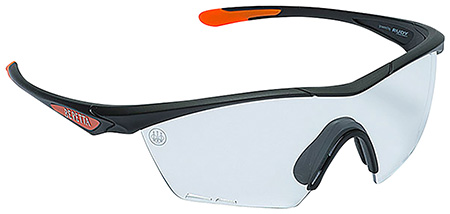 Beretta USA OC031A2354014HUNI Clash Shooting Glasses Clear Lens Black with Orange Accents Frame