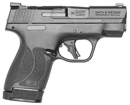 Smith  &  Wesson 13473 M & P Shield Plus Optic Ready 30 Super Carry 3.10" Barrel 13+1 Or 16+1, Black Polymer Frame  &  Grip, Optic Cut Armornite Stainless Steel Slide, Tritium Night Sights, Manual Safety