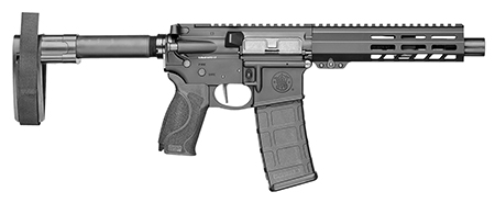 Smith  &  Wesson 13658 M & P15  223 / 5.56 NATO 7.50" Armornite Barrel 30+1, Fixed Arm Brace, Black Interchangeable Palmswell Grip Inserts, Manual Safety, Straight Buffer Tube, Optics Ready