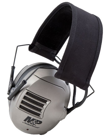 M & P Accessories 110041 Alpha Electronic Muff Polymer 23 dB Over the Head Gray/Black Adult 1 Pair