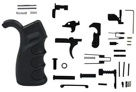 TacFire LPK02USAB Lower Parts Kit  AR-15 Black PGAR-B Grip Black