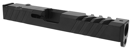 TacFire  Replacement Slide  9mm Luger Graphite Black Cerakote Stainless Steel with Optics Cut  &  Slide Ports for Glock 17 Gen3