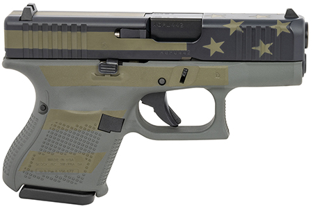 Glock UA265S204OP G26 Gen5 Subcompact 9mm Luger  3.43" Barrel 10+1, Operator Flag Cerakote Frame  &  Front Serrated Slide, Modular Backstrap, Safe Action Trigger