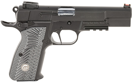 EAA GIRSAN 390470 MCP35 Match 9mm Luger 15+1 4.87" Stainless Steel Barrel, Matte Black Serrated Slide, Matte Black Steel Frame w/Accessory Rail  &  Beavertail, Black/Gray Checkered Grips Ambidextrous