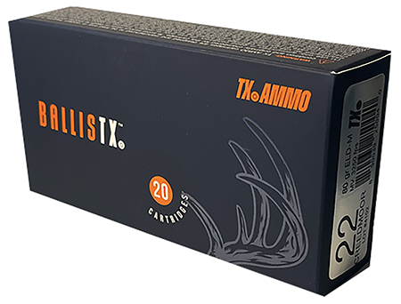 Texas Ammo Inc RTXA22C80ELDM BallisTX  22Creedmoor 80gr Extremely Low Drag Match 20 Per Box/25 Case