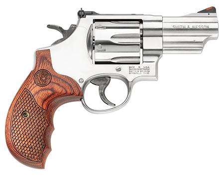 Smith  &  Wesson 150715 Model 629 Deluxe 44 Rem Mag or 44 S&W Spl Stainless Steel 3" Barrel  &  6rd Cylinder, Satin Stainless Steel N-Frame,   Textured Wood Grip