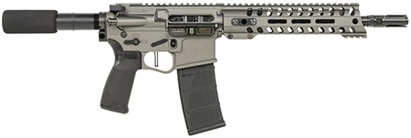 Patriot Ordnance Factory 01802 Minuteman Direct Impingement 5.56x45mm NATO Caliber with 10.50" Barrel, 30+1 Capacity, Tungsten Metal Finish, Buffer Tube Stock  &  Black MFT Grip Right Hand