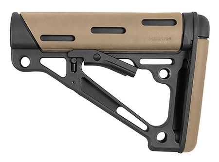 Hogue 15340 OverMolded Collapsible Buttstock made of Synthetic Material with Black Finish  &  Flat Dark Earth OverMolded Rubber for AR-15, M16, M4 with Mil-Spec Buffer Tube (Tube Not Included)