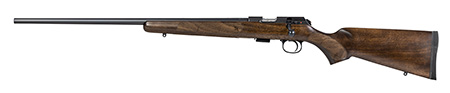 CZ-USA 02391 CZ 457 American Full Size 22 WMR 5+1 24" Black Nitride Black Nitride Steel Receiver Turkish Walnut Fixed American Style Stock Left Hand