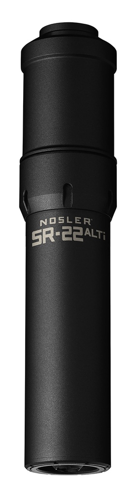 Nosler 90600 SR-22ALTI  22 Cal 1.74"D Black Finish Made of Aluminum Titanium with 1/2" 28 tpi Thread Pattern