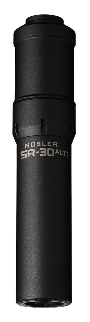 Nosler 90620 SR-30ALTI  30 Cal 1.74" Black Finish Made of Aluminum Titanium with 5/8" 24 tpi Thread Pattern