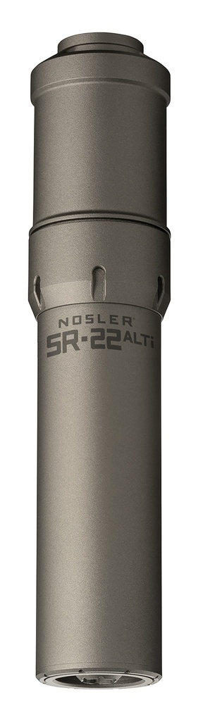 Nosler 90602 SR-22ALTI  22 Cal 1.74"D Gray Finish Made of Aluminum Titanium with 1/2" 28 tpi Thread Pattern