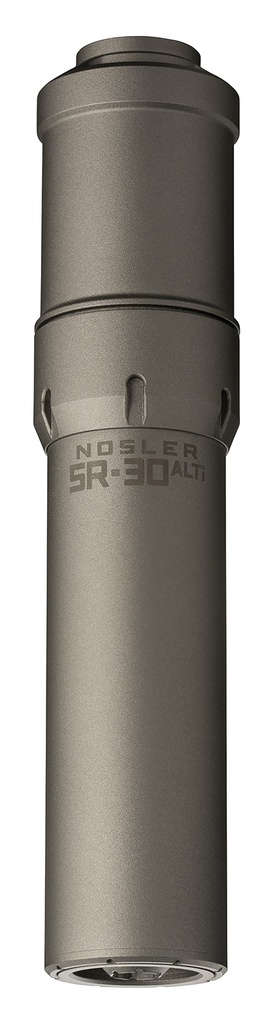 Nosler 90622 SR-30ALTI  30 Cal 1.74" Gray Finish Made of Aluminum Titanium with 5/8" 24 tpi Thread Pattern