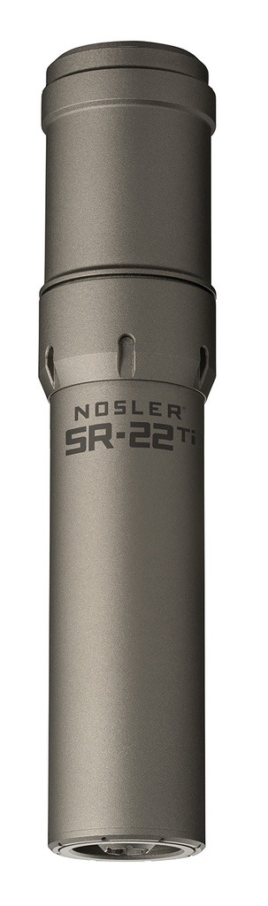 Nosler 90628 SR-22TI  22 Cal 1.74"D Gray Finish Made of Titanium with 1/2" 28 tpi Thread Pattern