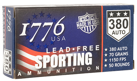 1776 USA 1776380070 Lead Free Sporting 380ACP 70gr Lead Free Ball 50 Per Box/20 Case