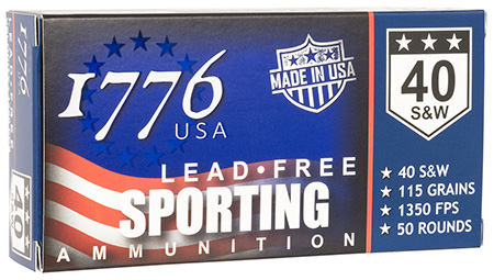 1776 USA 1776040115 Lead Free Sporting 40S&W 115gr Lead Free Ball 50 Per Box/20 Case