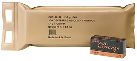 PMC 38GBP Bronze Battle Pack 38Special 132gr Full Metal Jacket 300 Per Box/3 Case