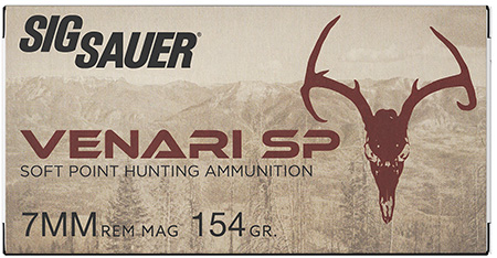 Sig Sauer V7MMSP15420 Venari  7mmRemMag 154gr Soft Point 20 Per Box/10 Case