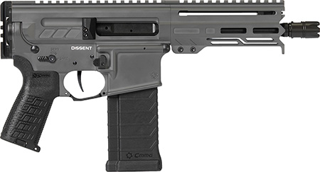 CMMG 55A938FTNG Dissent  5.56x45mm NATO 30+1 6.50", Tungsten Gray Cerakote Rec, OEM Grip, Picatinny Buffer Adapter, Zeroed Drop-In Single Stage Trigger