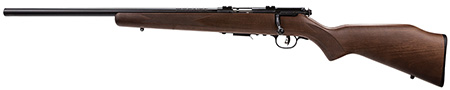 Savage Arms 96717 93R17 GLV Full Size 17 HMR 5+1 21" Matte Black Heavy Varmint Barrel, Matte Black Drilled  &  Tapped Carbon Steel Receiver, Satin Hardwood Fixed Stock, Left Hand