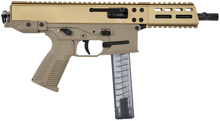 B & T Firearms 4500022 CTB & T GHM  9mm Luger 30+1 6.90" Coyote Tan, Collapsible Stock, Polymer Grip, Ambi Controls (OEM Mag)