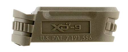 Springfield Armory XDS5901MFDE Backstrap Sleeve  made of Polymer with Flat Dark Earth Finish  &  1 Piece Design for 9mm Luger Springfield XD-S with #1 Backstrap  &  3.30" Barrel