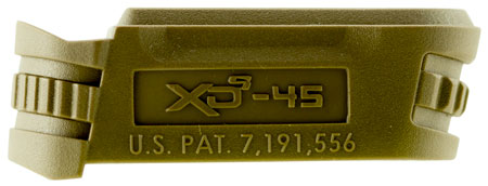Springfield Armory XDS5001MFDE Backstrap Sleeve  made of Polymer with Flat Dark Earth Finish  &  1 Piece Finish for 45 ACP Springfield XD-S with #1 Backstrap  &  3.30" Barrel