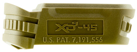 Springfield Armory XDS5002MFDE Backstrap Sleeve  made of Polymer with Flat Dark Earth  &  1 Piece Design for 45 ACP Springfield XD-S with #2 Backstrap  &  3.30" Barrel