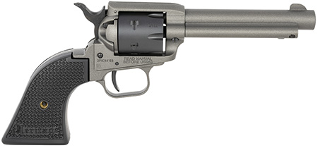 Heritage Mfg RR22C4 Rough Rider  22 LR 6 Shot 4.75" Tungsten Gray Cerakote Steel Barrel  &  Frame, Black Satin Cylinder  &  Textured Polymer Grips