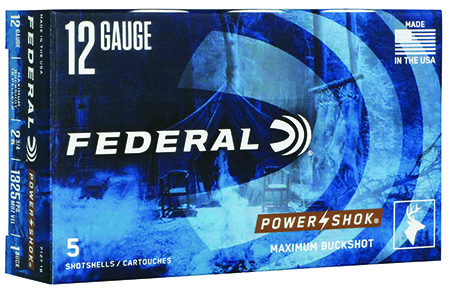Federal F1271B Power-Shok Max Buck 12Gauge 2.75" 1BuckShot 5 Per Box/50 Case