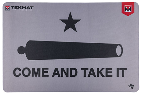 TekMat TEKR17CATIC  Cleaning Mat Black/Gray Rubber 11"x17" "Come And Take It"/Cannon