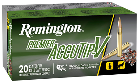 Remington Ammunition 21202 Premier Accutip-V 224Valkyrie 60gr AccuTip V Boat Tail 20 Per Box/10 Case