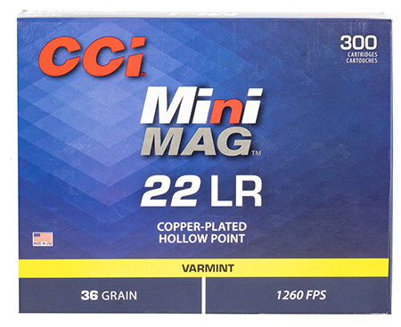CCI 962 Mini-Mag Varmint 22LR 36gr Jacketed Hollow Point 300 Per Box/10 Case
