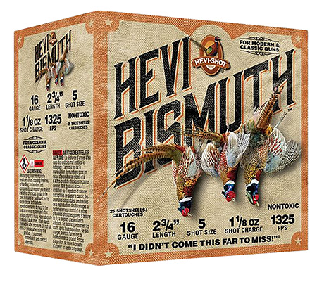 HEVI-Shot HS16715 HEVI-Bismuth Upland 16Gauge 2.75" 1 1/8oz Bismuth 5Shot 25 Per Box/10 Case
