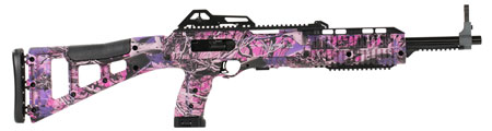 Hi-Point 4095TSPI 4095TS Carbine 40 S&W Caliber with 17.50" Barrel, 10+1 Capacity, Country Girl Metal Finish, Country Girl Camo Fixed All Weather Skeletonized Stock  &  Polymer Grip Right Hand
